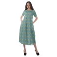 thumbnail image 4 of Moomaya Robes d'Été pour Femmes Imprimées Grande Taille en Coton Flex Robes pour Dames, 4 of 5
