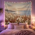 thumbnail image 2 of Wildflower Meadow & Coastal Sunrise in Hazy Sky, Serene Impressionist for Art Lovers, Botanical Home Decor, Housewarming Gift, Tapestry Wall Hanging for Living Room and Bedroom, 2 of 7