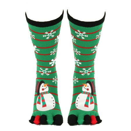 

Frobukio Women Christmas Toe Socks Xmas Festive Printed Warm Thigh Knee Length Toe Socks