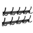 thumbnail image 7 of 2 Pack Coat Rack Wall Mount, Coat Hooks Wall Mounted with 5 Tri Hooks, 16 Inch Heavy Duty Coat Rack to Hang Coats, Hat and Towel, Wall Hooks for Entryway and Bedroom (Black), 7 of 7