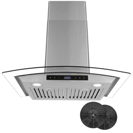 Cosmo 668AS750-DL 30 in. 380 CFM Ductless Wall Mount Range Hood with Tempered Glass Visor