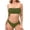 Army Green, variant on Women's Two Piece Swimsuit Bathing Suit Tie Side Ribbed Bandeau Bikini Set Swimwear Shoulders Push-up Bathing Suits