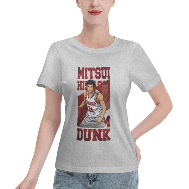 T-Shirt Basique à Manches Courtes pour Femmes Slam Dunk Mitsui Kotobuki