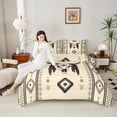 thumbnail image 4 of jejeloiu Vintage Aztec Geometric Bedding Comforter Set,Rustic Bull Skull Twin Comforter Sets,Retro Rhombus Triangle Bedding Set For Men Women,Breathable Home Decor Reversible,2 Pieces, 4 of 8
