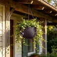 thumbnail image 4 of Honeycomb Hanging Planter Basket with Drainage Plug - Weather Resistant for Indoor Outdoor Balcony Patio Window Plants Herbs Flowers, 4 of 7