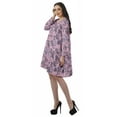 thumbnail image 4 of Moomaya Rayon Flared Dress For Womens Long Sleeve Printed V-Neck Casual Beach Dress For Girls, 4 of 7