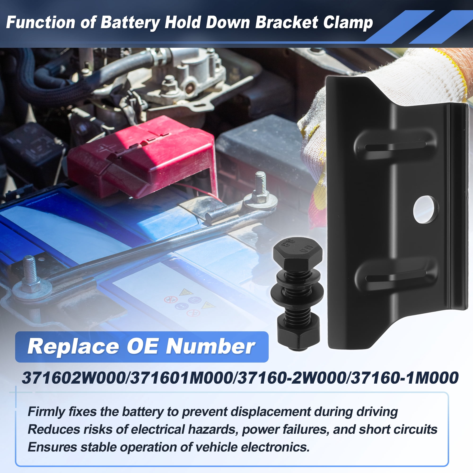 Unique Bargains Battery Retaining Clip for Hyundai Azera Santa Fe 371601M000