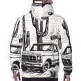 thumbnail image 7 of Haiem Vintage Cactus Pickup Patterned Men's Hoodie with Kangaroo Pocket - Ideal Pullover Sweatshirt for Daily Wear, Travel, and Home-4X-Large, 7 of 7