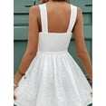 thumbnail image 6 of Backless Lace Up Short Dress 2025 Casual Summer Sleeveless Cute Birthday Party Gown Low Cut Dress White L, 6 of 7