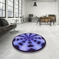 thumbnail image 4 of Ahgly Company Machine Washable Indoor Square Transitional Light Slate Blue Area Rugs, 4' Square, 4 of 7