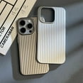 thumbnail image 2 of Luxury Ultra Thin Corrugated Pattern Case For iPhone 16 15 14 13 Pro Max Plus Shockprooof Plating Plain Hard PC Back Cover Cases Silver For iPhone 15Pro Max, 2 of 7