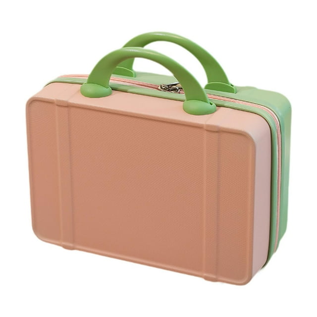 Estuche de viaje para maquillaje Estuche de viaje corto para mujer Maleta de transporte Estuche para cosméticos Rosa Verde