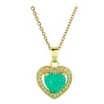 thumbnail image 1 of Ocean Heart Ice Crack Verde Collar Femenino Titanio Acero Corazón Zircon Collar Accesorios, 1 of 8