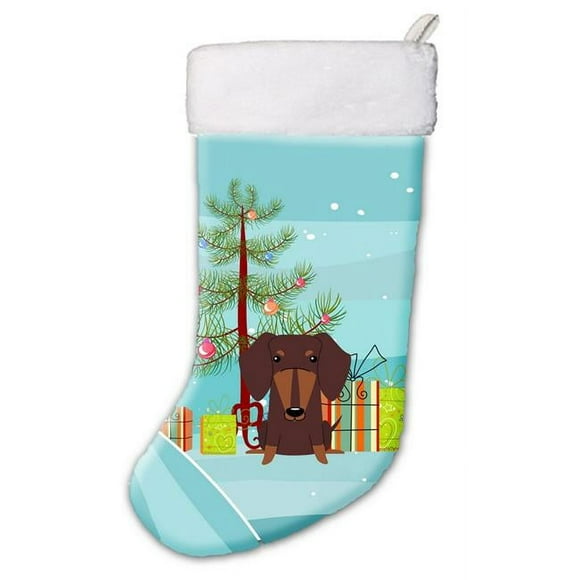 Carolines Treasures BB4256CS Merry Christmas Tree Dachshund Chocolate Christmas Stocking
