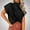 Black, variant on Women's Mock Neck Knit Summer Tops Loose Fit Trendy Dolman Short Sleeve Cropped Sweater Shirts Blouse with Pocket
