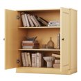 thumbnail image 5 of Palace Imports 100% Solid Wood 3-shelf Bookcase with Adjustable Shelves and Solid Doors, Yellow, 5 of 5