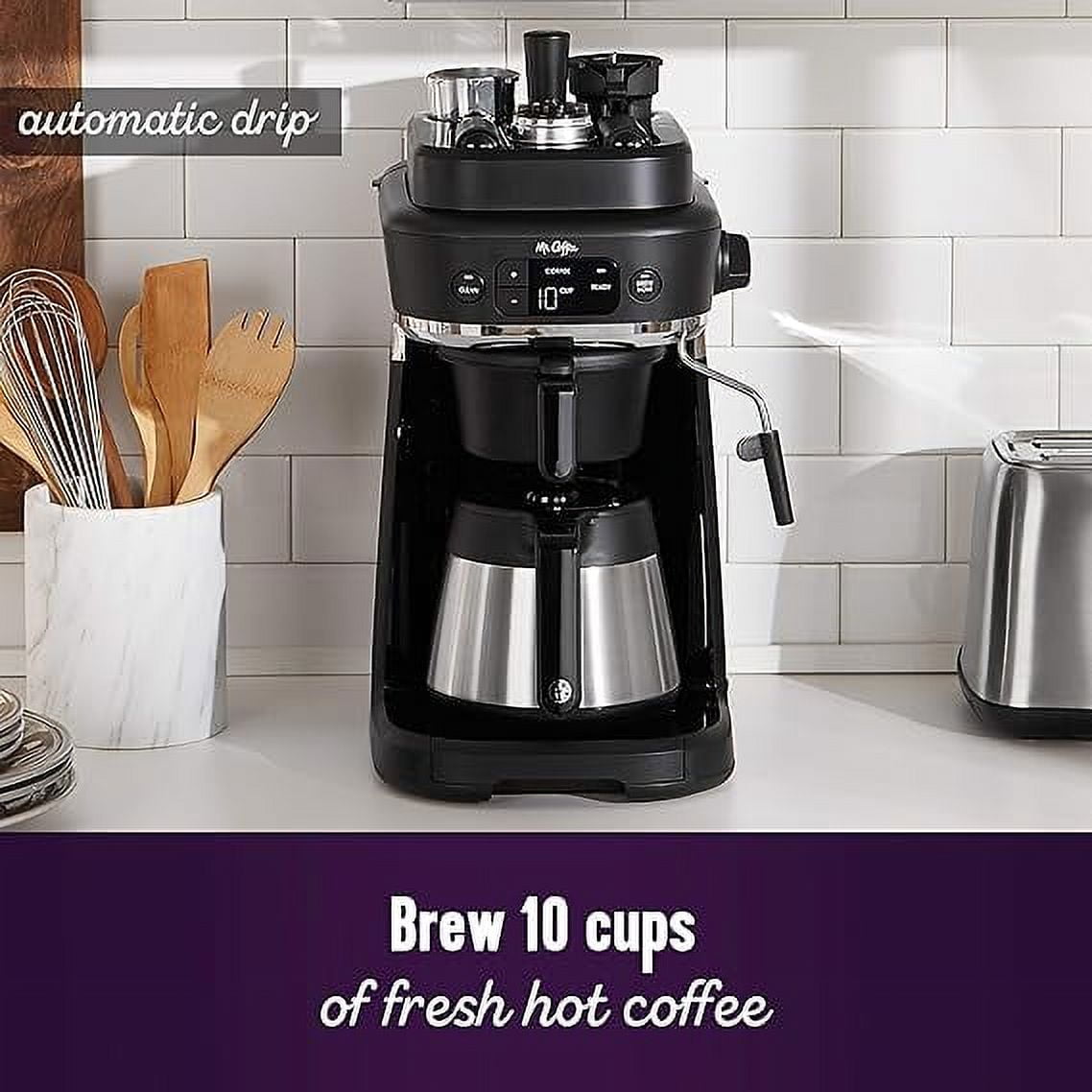 Open Box Mr. Coffee All-in-One 10-Cup Thermal Carafe Coffee Maker 2099786 - Black