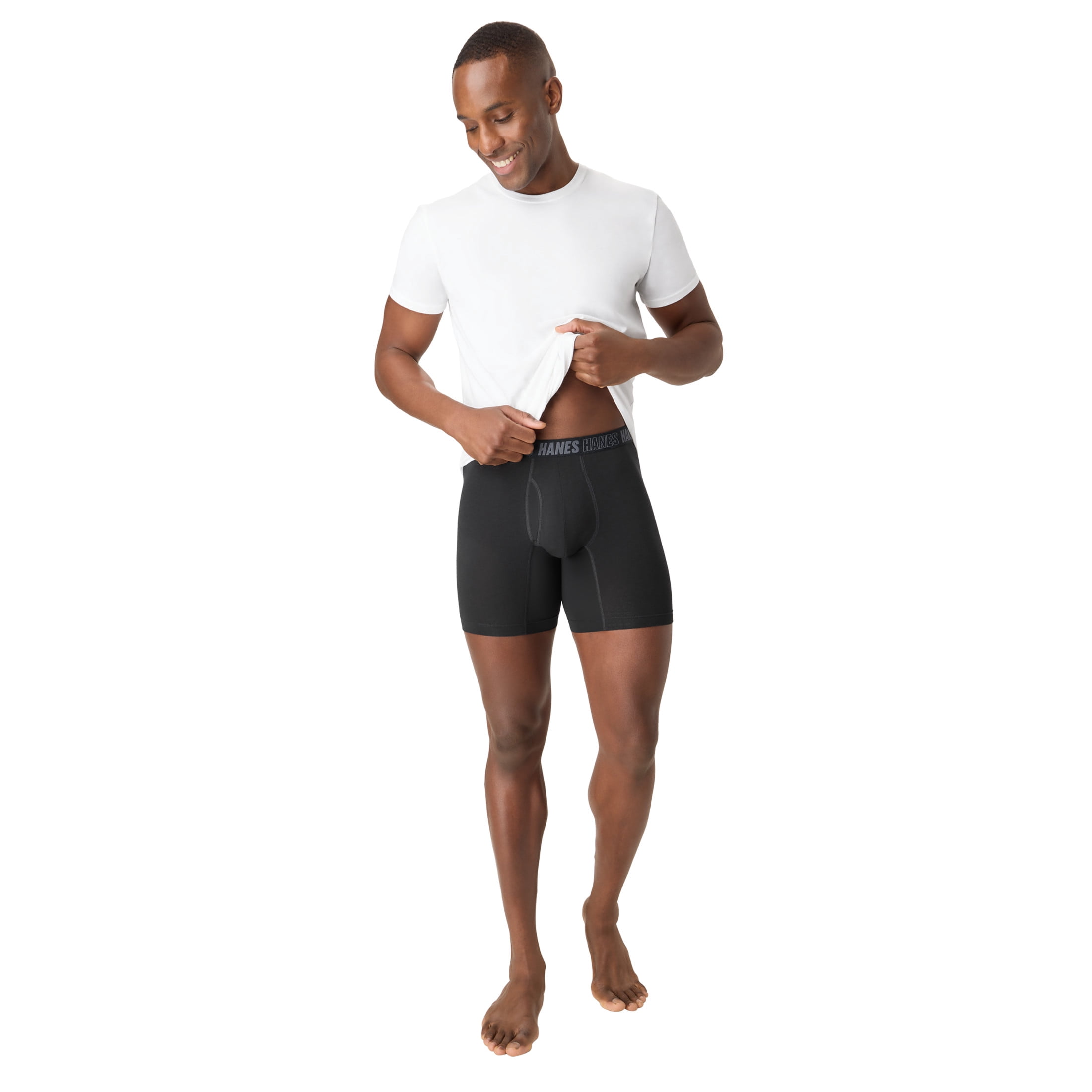 Hanes Mens Underwear Boxer Briefs, 3-Pack, Moves Anti-Chafe Boxer Briefs