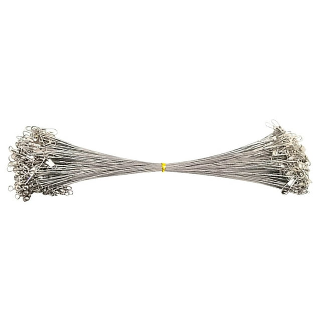 Justharion 20pcs Anti -bite Fishing Line Wire with Swivel Core Fishing Connecting Wire silver 20cm 1Set