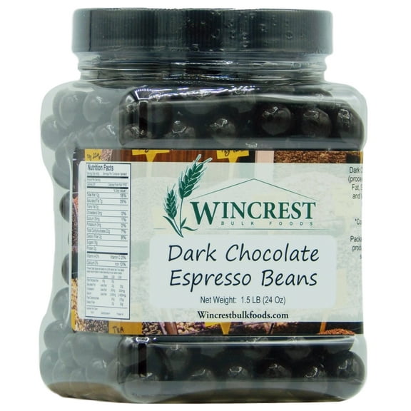 Dark Chocolate Espresso Beans - 1.5 Lb Container