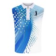 thumbnail image 3 of Nmnitkp Men's Zip Collar Sleeveless Golf Shirt, Gradient Polka Dot Breathable Athletic Tank Top for Golf, Fitness & Summer Casual Wear Blue,M, 3 of 4