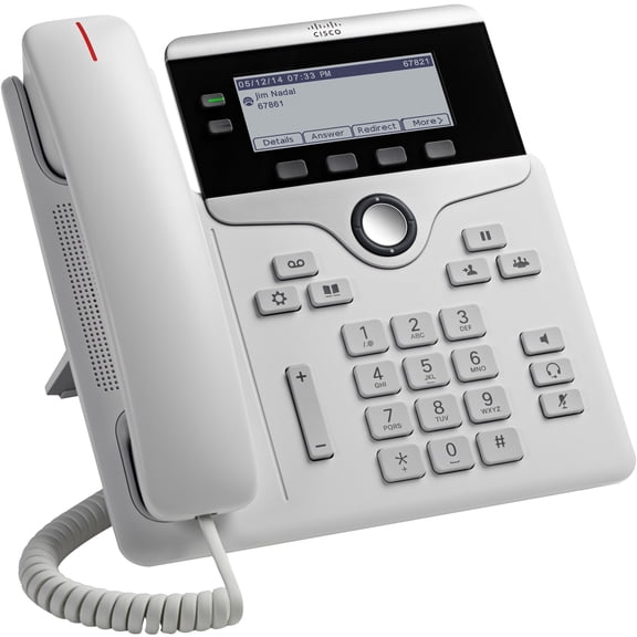 Cisco 7821 IP Phone, Corded, Wall Mountable, Desktop, White