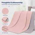 thumbnail image 3 of PYROEPLEEA 90" x 90" Cooling Blanket Queen Size for Hot Sleepers, Lightweight Breathable Soft Blanket for Night Sweats, Bed Sofa Travel, Leaves Pink, 3 of 9