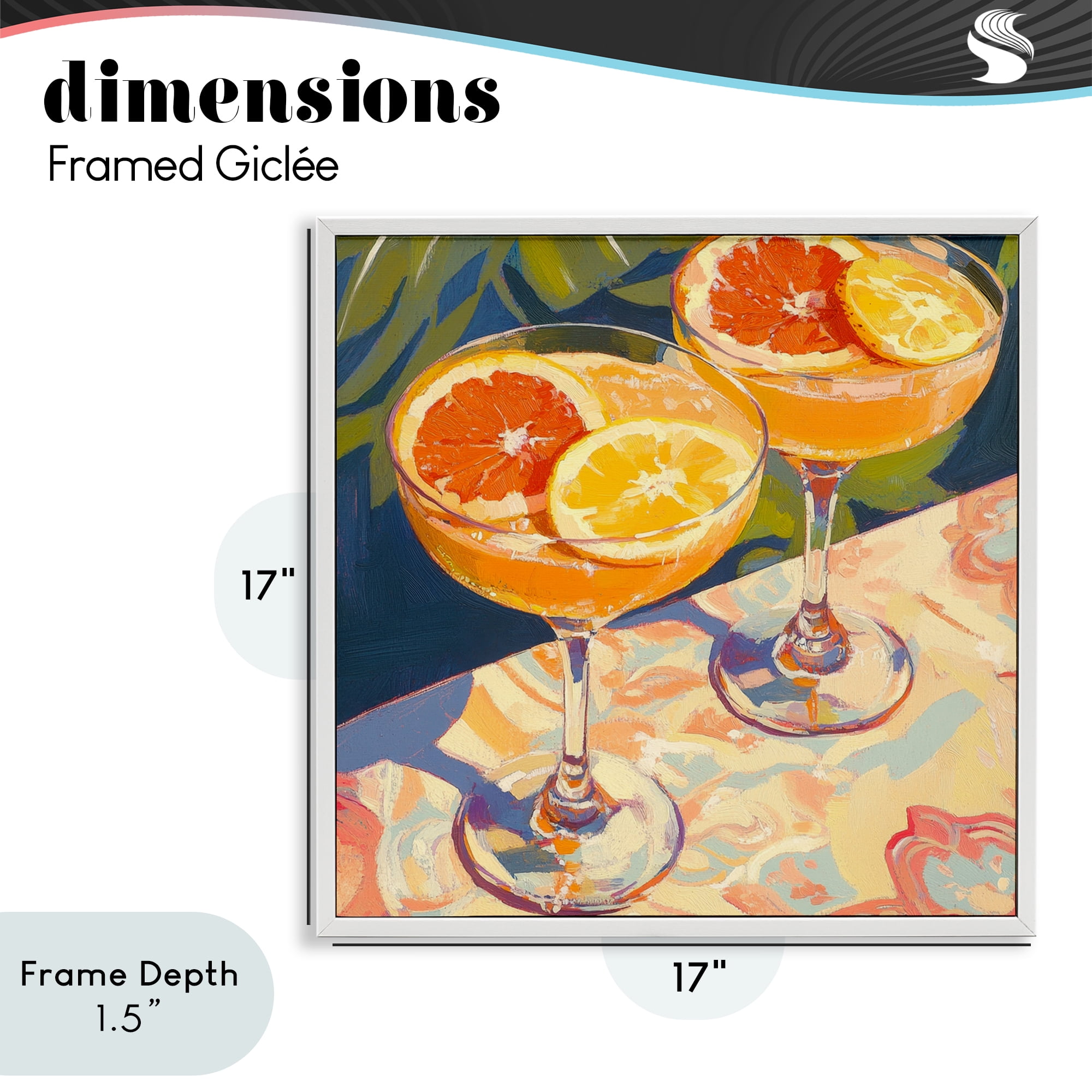 Stupell Industries Fruity Summer Cocktails White Framed Giclee Art, design by Petal Prints Design