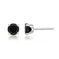 thumbnail image 2 of Natural Black Onyx Round Stud Earrings for Women in 14k White Gold 6 mm Gemstone Push Back Studs by Lavari Jewelers, 2 of 2