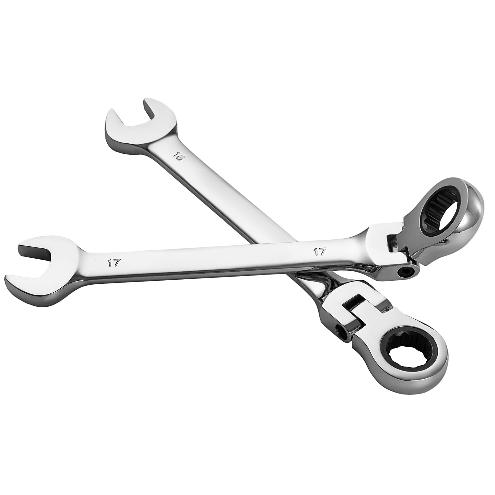 Yonopro 16Pcs Ratcheting Wrench Set, Combination Ratchet Wrench Set 6-22MM with Chrome Vanadium Steel Flex-Head & Carrying Bag