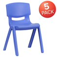 thumbnail image 2 of Flash Furniture 5 Pack Blue Plastic Stackable School Chair with 13.25'' Seat Height, 2 of 5
