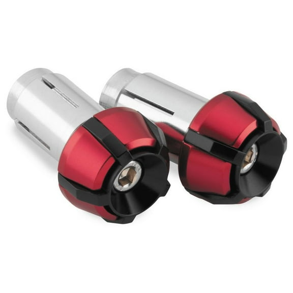 Bikemaster Two-Piece Anti-Vibration Bar Ends, Black/Red 02-0901BR