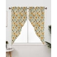 thumbnail image 3 of Swag Curtains, Vintage Flowers Blue Yellow Floral Linen Rod Pocket Kitchen Curtains Valances Tier Curtains Swag Valance Curtains for Bedroom Living Room 36" x 45", 2 Panels, 3 of 6