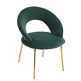 thumbnail image 5 of Hassch Elegant Upholstered Dining Chair for Kitchen and Dining Room, Modern Velvet Side Chair with Padded Seat, Ergonomic Design, Gold Metal Legs (Green), 5 of 6