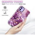 thumbnail image 3 of CASEFIV for iPhone 12/12 Pro Case,Heavy Duty Marble Shockproof Full Body Protection Phone Cover Women Girls,Purple, 3 of 8