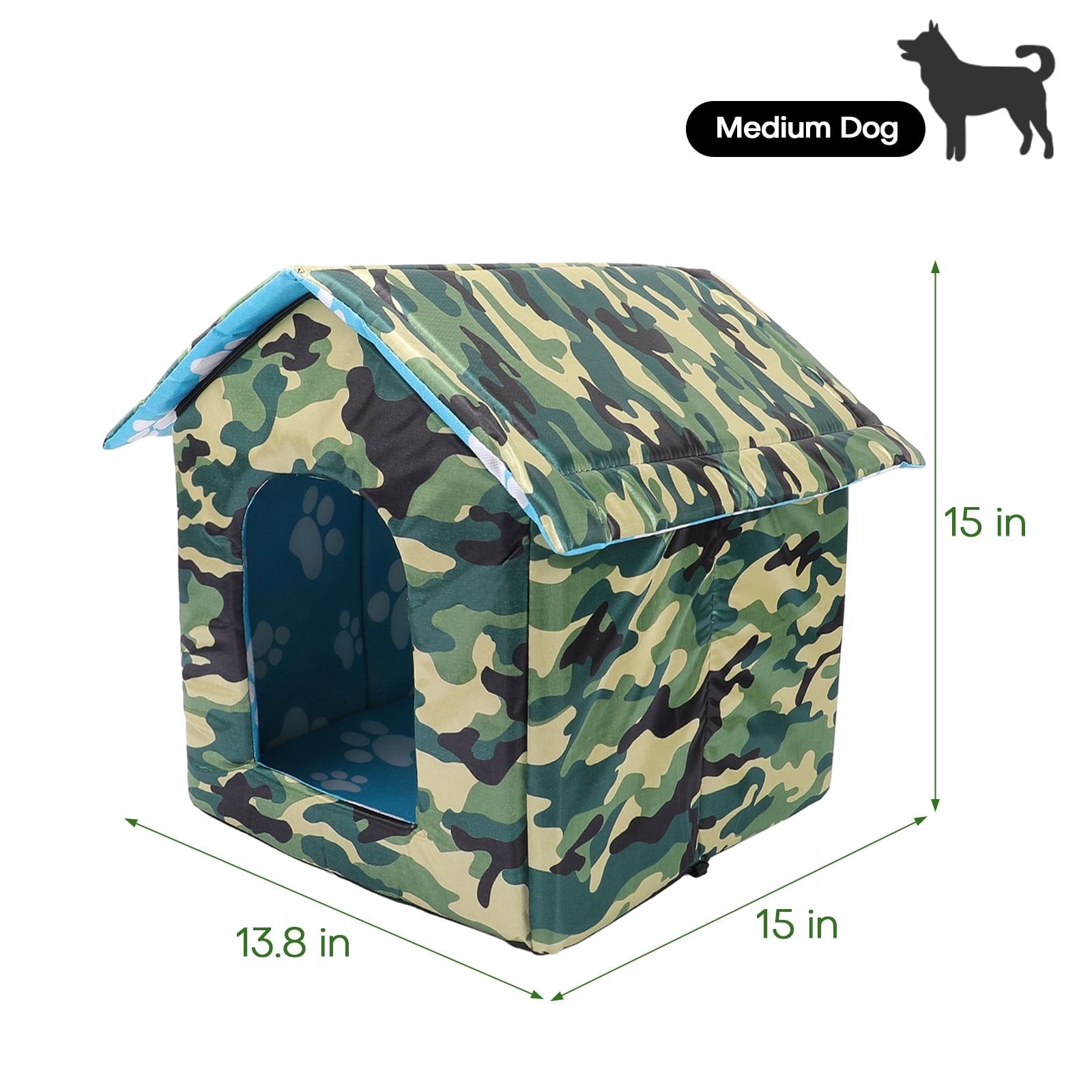 SENNAUX Outdoor Cat House Kitty Shelter Pet Cave Bed for Small Dog Cat Waterproof, 15*13.8*15"