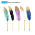 thumbnail image 3 of Uxcell Feather Ballpoint Pens Bulk, 0.5mm Ink Vintage Plated Rod Quill Writing Pens for Office, Wedding 20Pcs, 3 of 7