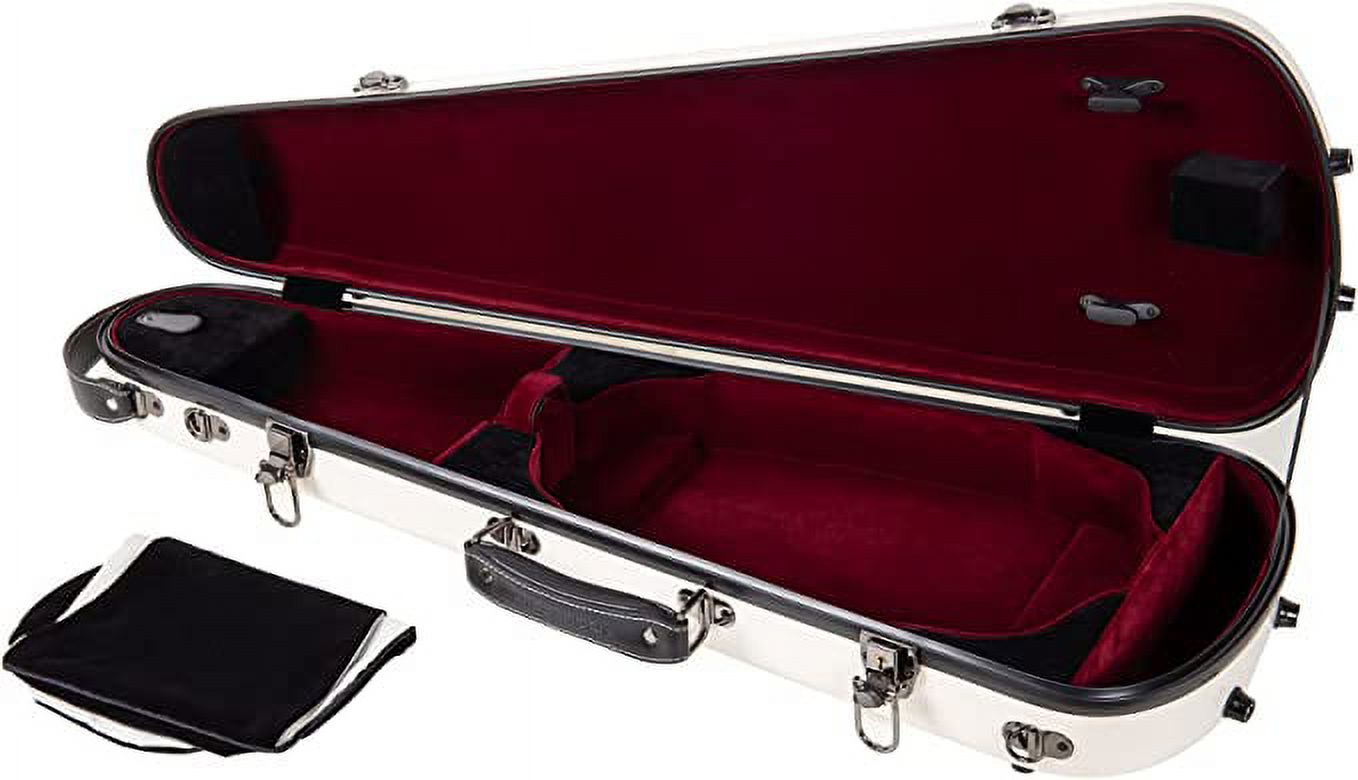 Crossrock 4/4 Size Violin Fiberglass Case with High Quality Velvet Lining