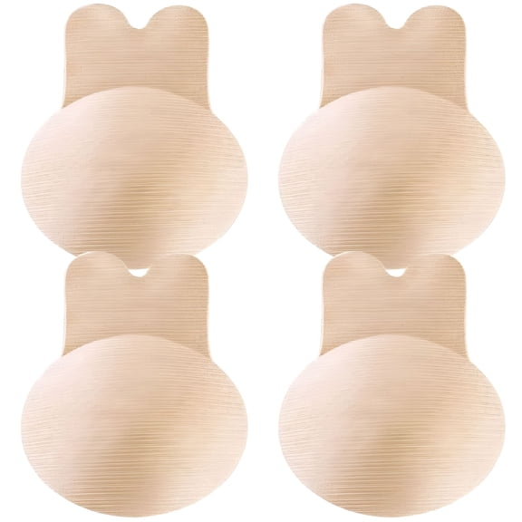 DESIGNICE Adhesive Bra Sticky Bra 2 Pair Push Up Sticky Boobs for Women Invisible Silicone Bras for Backless Strapless Dress