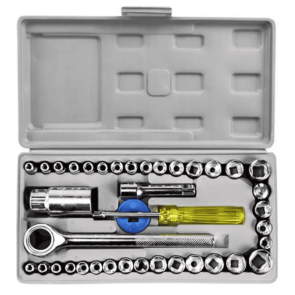 Juego de Herramientas para Auto y motocicleta BLOOSOM 40 piezas Estuche gris