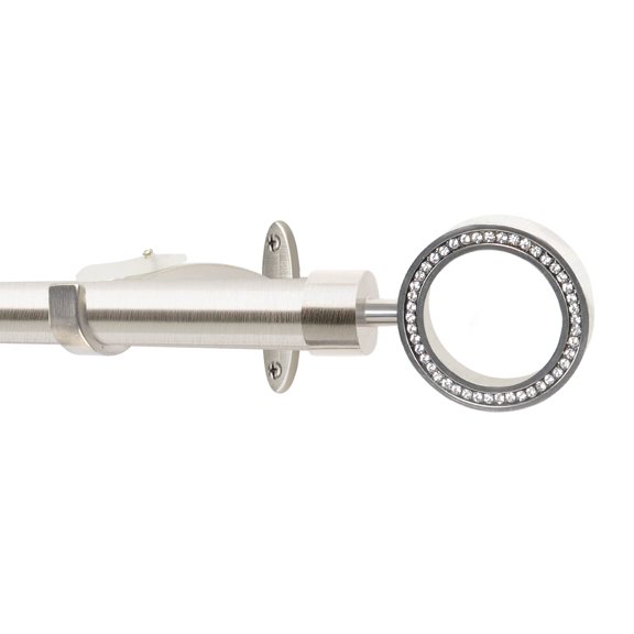 Deco Window 72 to 144 Inches Adjustable Curtain Rod for Windows with Decorative Round Finials (1'' Diameter, Satin Silver)