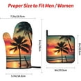 thumbnail image 3 of Tropical Beach Palm Tree Print Oven Mitts and Pot Holders Sets 4 Piece Set Kitchen Women Men Cooking Baking Microwave Heat Resistant, 3 of 6