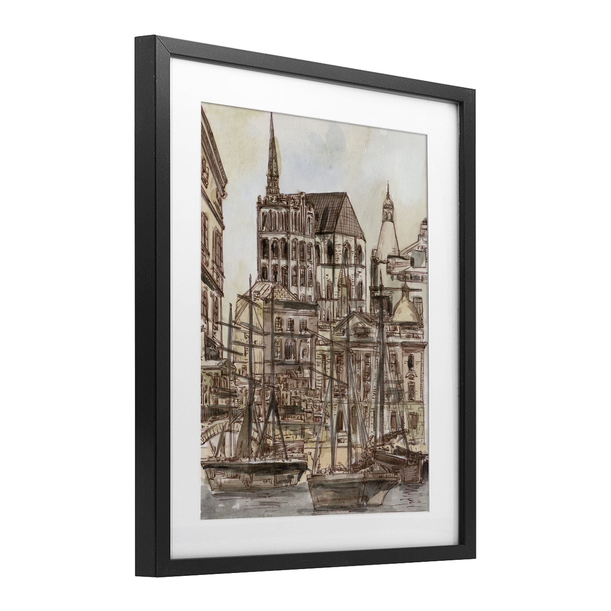 Stupell Industries Harbor of Salted Remnants Black Framed Print Under Glass, design by Melissa Wang