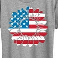 thumbnail image 3 of Instant Message - American Flag Sunflower  - Women's Short Sleeve Graphic T-Shirt, 3 of 6
