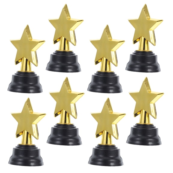 GETAJGHSD Small Golden Plastic Trophy Awards for Games and Parties 8Pcs