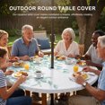 thumbnail image 3 of Round Outdoor Tablecloth with Umbrella Hole and Zipper, Eucalyptus Leaves Tablecloth with Elastic Waterproof, Turquoise Summer Botanical Weeping Patio Table Covers for 45" - 54" Picnic Pool Tables, 3 of 9