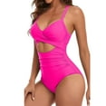 thumbnail image 5 of WEHUSE Women's One Piece Swimsuits Tummy Control Cutout High Waisted Bathing Suit Wrap Tie Back, 5 of 6