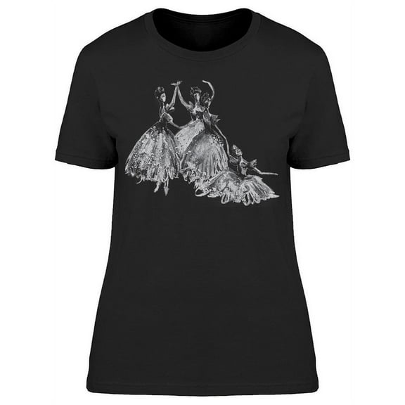 Black/white Watercolor Dancers T-Shirt Women -Image by Shutterstock, Female x-Large
