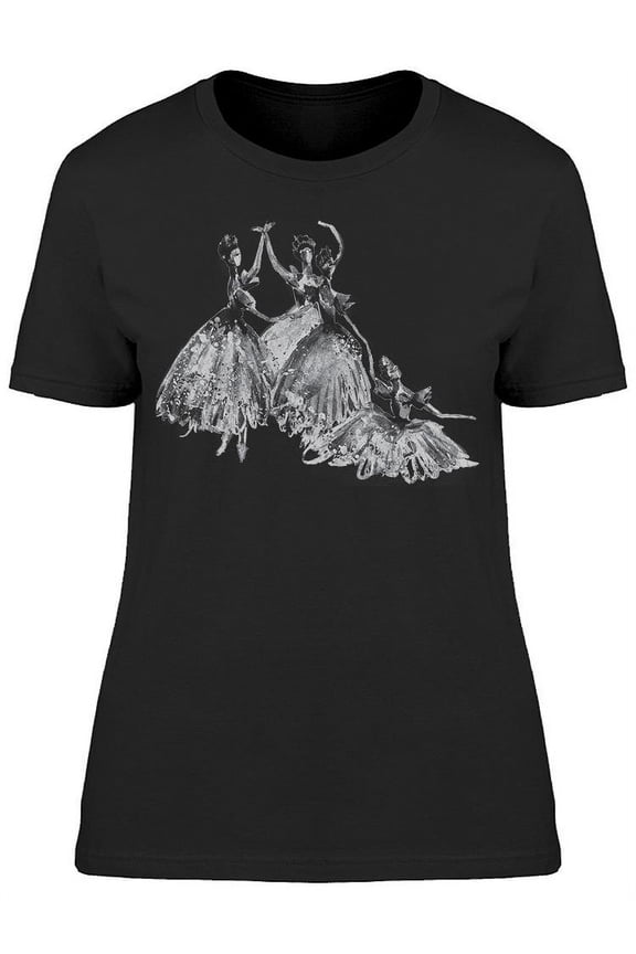Black/white Watercolor Dancers T-Shirt Women -Image by Shutterstock, Female Medium
