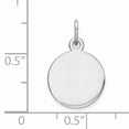 thumbnail image 2 of Sterling Silver Ss Rh-Plt Engraveable Round Polished Front/Satin Back Disc Charm (18 X 12) Made In United States qm497/18, 2 of 2